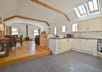 Super kitchen area at Curlew Cottage self catering holiday cottage accommodation near Hexham and Hadrian's Wall Northumberland